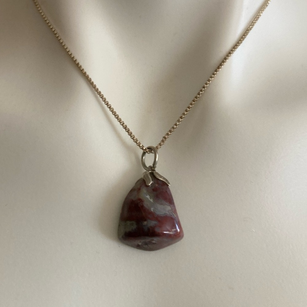 J. C. Hook Poppy Jasper Pendant Necklace
